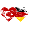 Turkey Germany Flag used heart