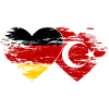 Germany Turkey Flag Used Heart