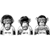 singes muets, sourds et aveugles