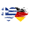 Greece Germany Flag used heart