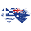 Grèce Australie drapeau coeur utilisé