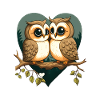 Owl Heart Valentine's Day