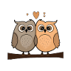 Owl Heart Valentine's Day