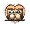 Owl Heart Valentine's Day