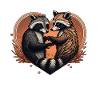 Raccoon Heart Valentine's Day