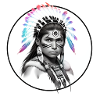 Indians with neon feathers