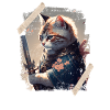 Chat Ninja Samouraï japonais