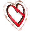 nostalgic red calligraphy heart