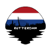 Rotterdam-Niederlande-Flaggen-Skyline-Schattenbild Trav