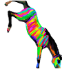 Pferd im Handstand