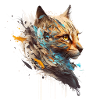 Cute big cat in side profile