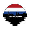 Amsterdam Pays-Bas Flag Skyline Silhouette
