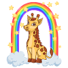 Giraffe in the magic rainbow