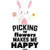 cute rabbit loves flowers