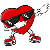 Dabbing Heart Saint-Valentin