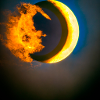 eclipse abstract fire moon