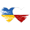 Ukraine Poland Flag Used Heart