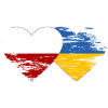 Poland Ukraine flag used heart