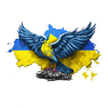 Ukrainische Flagge mit Friedenstaube