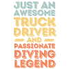 Truck driver diving retro
