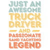 Truck driver sand sailing retro