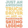 Truck driver skiing retro