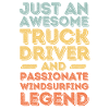Truck driver windsurfing retro