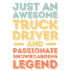 Truck driver snowboarding retro