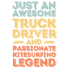 Truck driver kitesurfing retro