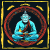 Meditierender Zen Affe
