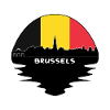 Brüssel-Belgien-Flaggen-Skyline-Schattenbild-Reise