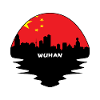 Wuhan-China-Flaggen-Skyline-Schattenbild-Reise
