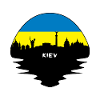 Kiew-Ukraine-Flaggen-Skyline-Schattenbild-Reise