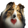 Rough Collie Saint-Valentin