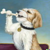 Dog sings in bones