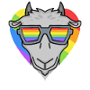 Gay Rainbow Heart Animal Goat
