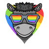 Gay Animal Donkey Rainbow Heart