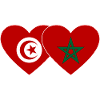 Tunisie Maroc Drapeau Coeur