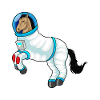 Horse Astronaut Space
