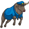 Stier Polizist Polizeimütze Polizei