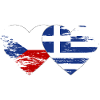 Czech Republic Greece Flag used heart