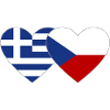 Grèce République tchèque Drapeau Coeur
