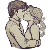 Cute couple kiss