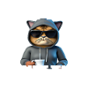 Coffee Drinking Cat Tea