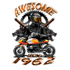 Awesome since 1962, biker's birthday