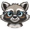 Cute cute raccoon with glasses