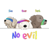 3 wise dogs rainbow