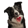 Border Collie Saint-Valentin