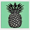 Pineapple with green background