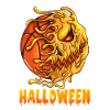 Flaming Pumpkin Basketball on Halloween